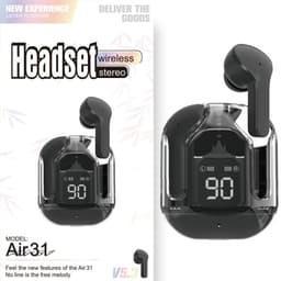 image-New Mini Transparent Wireless Bluetooth Headset Digital Display ENC Noise Reduction True Wireless Sports Music