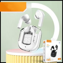 image-New Mini Transparent Wireless Bluetooth Headset Digital Display ENC Noise Reduction True Wireless Sports Music