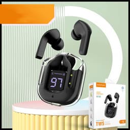 image-New Mini Transparent Wireless Bluetooth Headset Digital Display ENC Noise Reduction True Wireless Sports Music