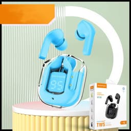 image-New Mini Transparent Wireless Bluetooth Headset Digital Display ENC Noise Reduction True Wireless Sports Music