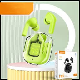 image-New Mini Transparent Wireless Bluetooth Headset Digital Display ENC Noise Reduction True Wireless Sports Music