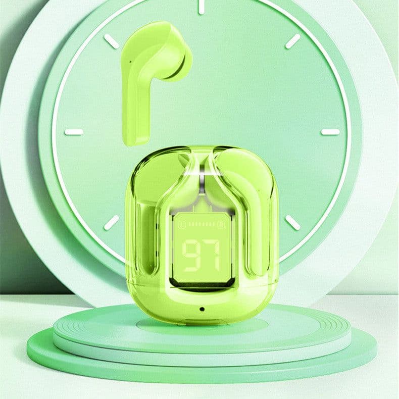 image-New Mini Transparent Wireless Bluetooth Headset Digital Display ENC Noise Reduction True Wireless Sports Music