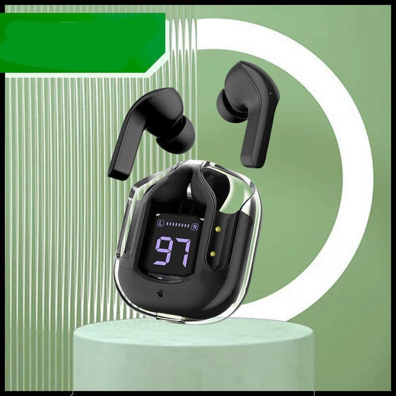 image-New Mini Transparent Wireless Bluetooth Headset Digital Display ENC Noise Reduction True Wireless Sports Music