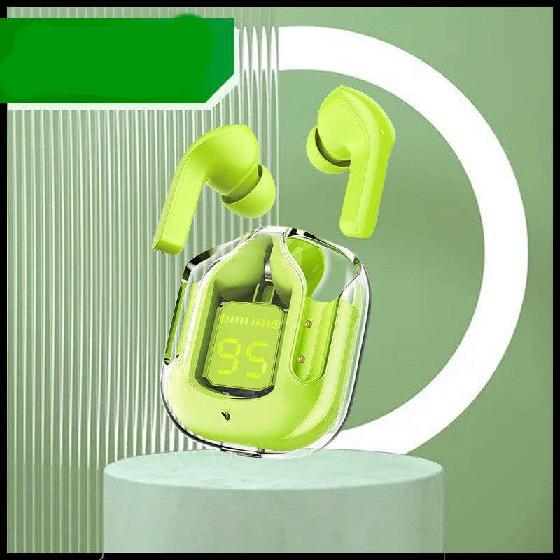 image-New Mini Transparent Wireless Bluetooth Headset Digital Display ENC Noise Reduction True Wireless Sports Music