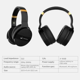 image-Noise Canceling Headphones Computer Mobile Bass Gaming Wireless Headphones