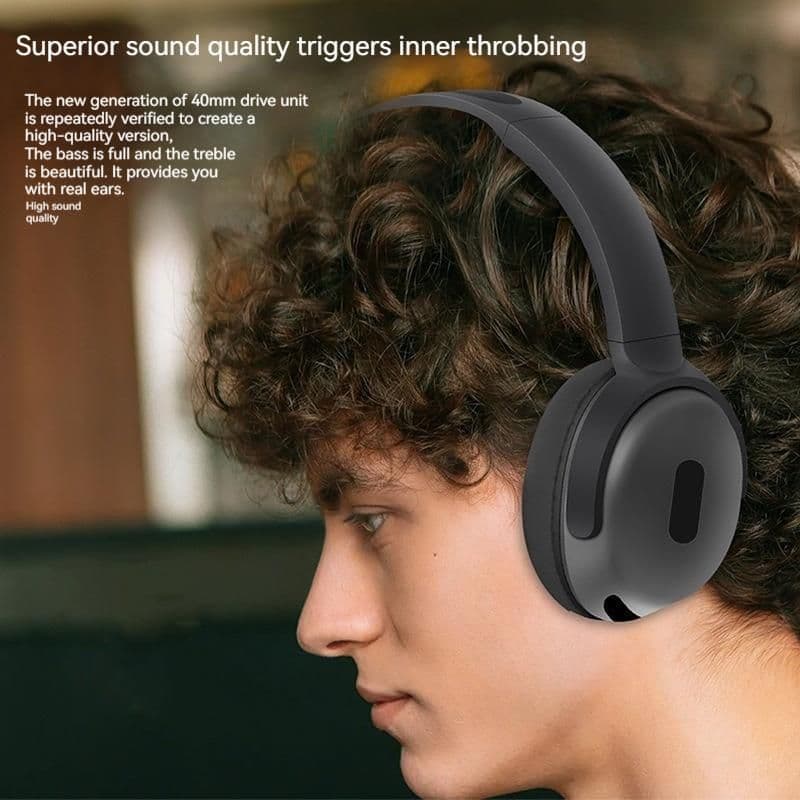 image-Foldable Wireless Headphones Bluetooth Sports Earphones Hifi Stereo Noise Cancelling Headphones With Mic Over Ear Gamer Headsets