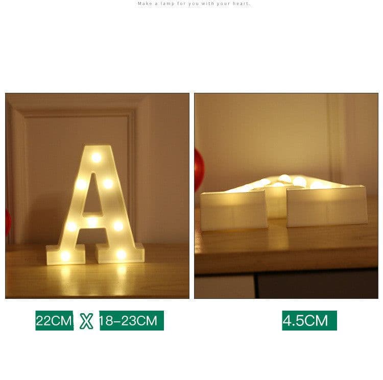 image-Luminous LED Letter Number Night Light English Alphabet Number Battery Lamp Romantic Wedding Christmas Party Decoration