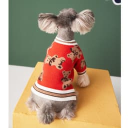 image-Dog Cat Sweater Preppy Style V-neck Striped Vest Pet Puppy Winter Warm Clothes Apparel For Dogs Cats