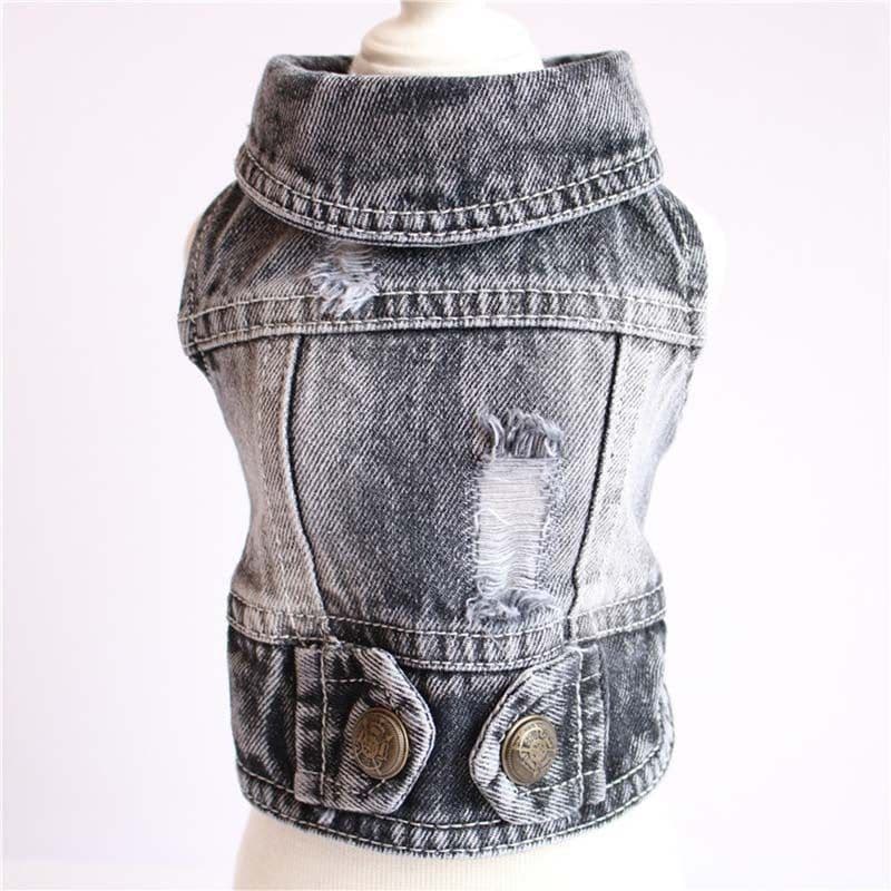 image-Designer Dog Clothes Small Dog Denim Jacket Coat Cat Costume Puppy Jeans Vest Spring Clothing