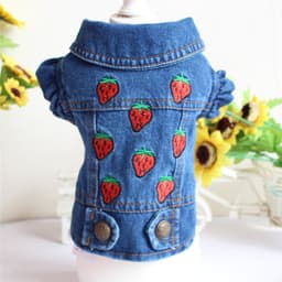 image-Designer Dog Clothes Small Dog Denim Jacket Coat Cat Costume Puppy Jeans Vest Spring Clothing