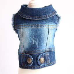 image-Designer Dog Clothes Small Dog Denim Jacket Coat Cat Costume Puppy Jeans Vest Spring Clothing