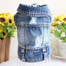 image-Designer Dog Clothes Small Dog Denim Jacket Coat Cat Costume Puppy Jeans Vest Spring Clothing