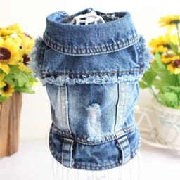 image-Designer Dog Clothes Small Dog Denim Jacket Coat Cat Costume Puppy Jeans Vest Spring Clothing