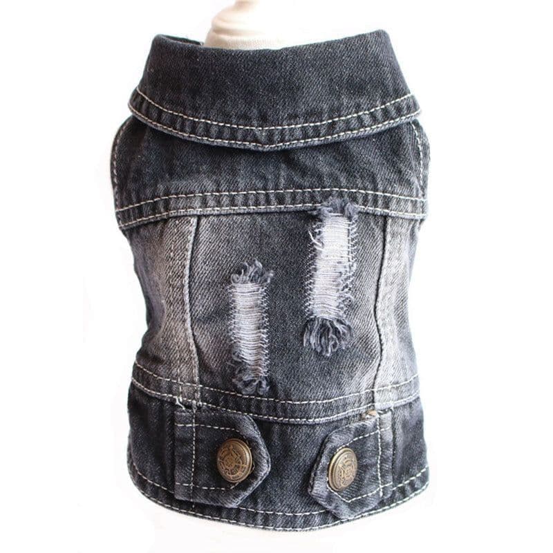 image-Designer Dog Clothes Small Dog Denim Jacket Coat Cat Costume Puppy Jeans Vest Spring Clothing