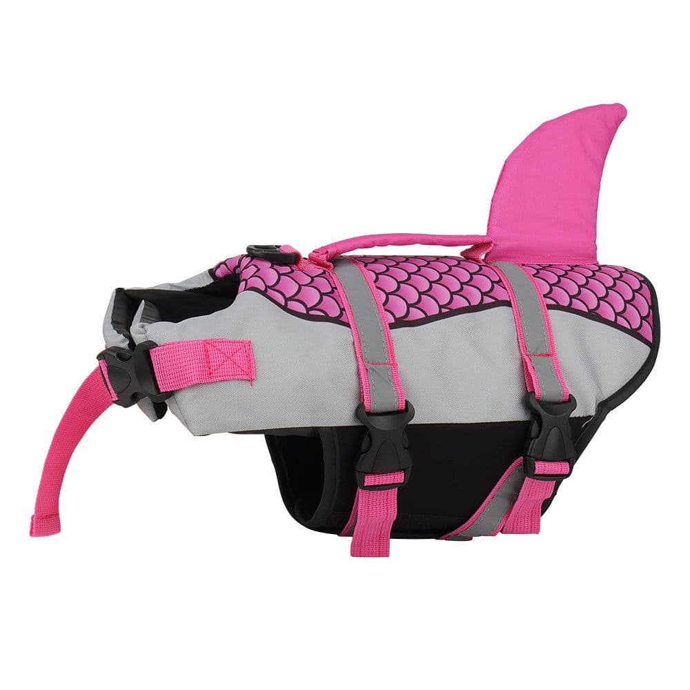 image-Swim Pet Dog Life Jacket Vest Clothes Life Vest Collar Harness Pets Swimming Summer Swimwear Scales Shark Pet Products