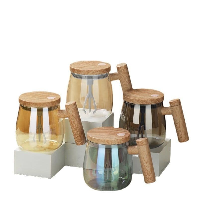 image-400ML Self Stirring Coffee Mug Electric Mixing Glass Coffee CupHigh Speed Fast Automatic Coffee Cup For Gyms Dining Room Kitchen Gadgets