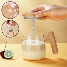 image-400ML Self Stirring Coffee Mug Electric Mixing Glass Coffee CupHigh Speed Fast Automatic Coffee Cup For Gyms Dining Room Kitchen Gadgets