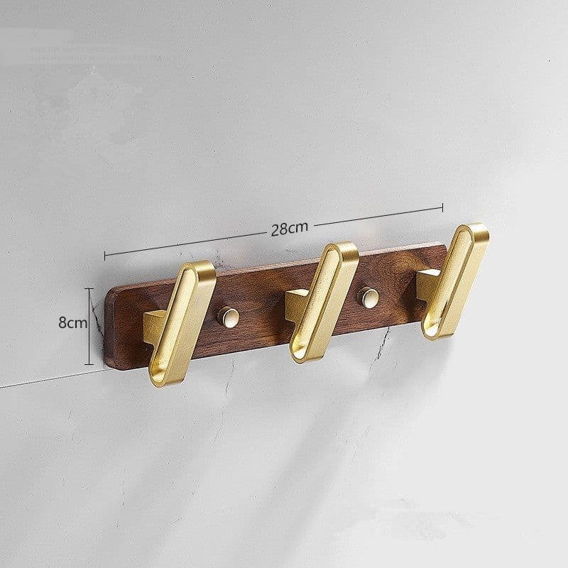image-Bathroom Black Walnut Clothes Hooks Free Perforated Row Hooks