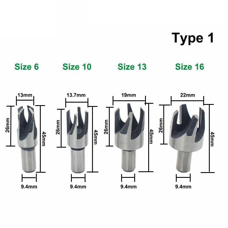 image-Claw Type Round Dowel Drill Carbon Steel Cork Cutter