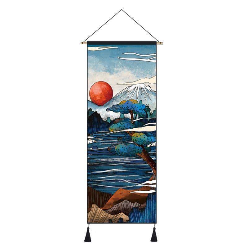 image-Japanese Style Hanging Painting Crane Lady Ukiyo-E Japanese Landscape Living Room Background Wall Decoration Painting Tatami Bedroom Mural