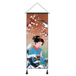 image-Japanese Style Hanging Painting Crane Lady Ukiyo-E Japanese Landscape Living Room Background Wall Decoration Painting Tatami Bedroom Mural