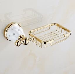 image-Diamond-studded Bath Towel Rack Golden Towel Rack Bathroom Bathroom Shelf