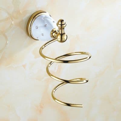 image-Diamond-studded Bath Towel Rack Golden Towel Rack Bathroom Bathroom Shelf