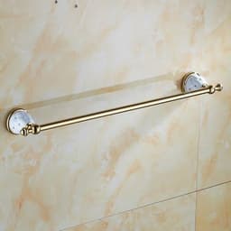 image-Diamond-studded Bath Towel Rack Golden Towel Rack Bathroom Bathroom Shelf