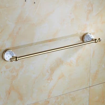 image-Diamond-studded Bath Towel Rack Golden Towel Rack Bathroom Bathroom Shelf