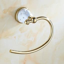 image-Diamond-studded Bath Towel Rack Golden Towel Rack Bathroom Bathroom Shelf
