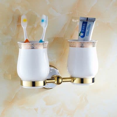 image-Diamond-studded Bath Towel Rack Golden Towel Rack Bathroom Bathroom Shelf