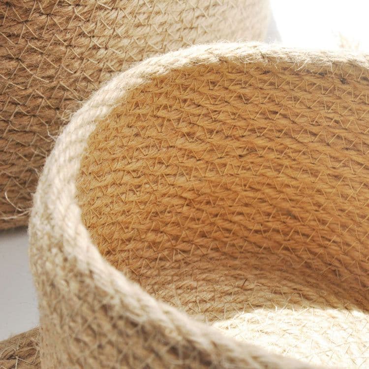 image-Japanese Style Linen Table Top Sundries Storage Basket