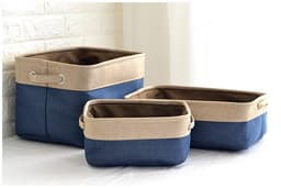 image-Nordic Fabric Storage Box Without Cover Imitation Cotton And Linen Folding Storage Box
