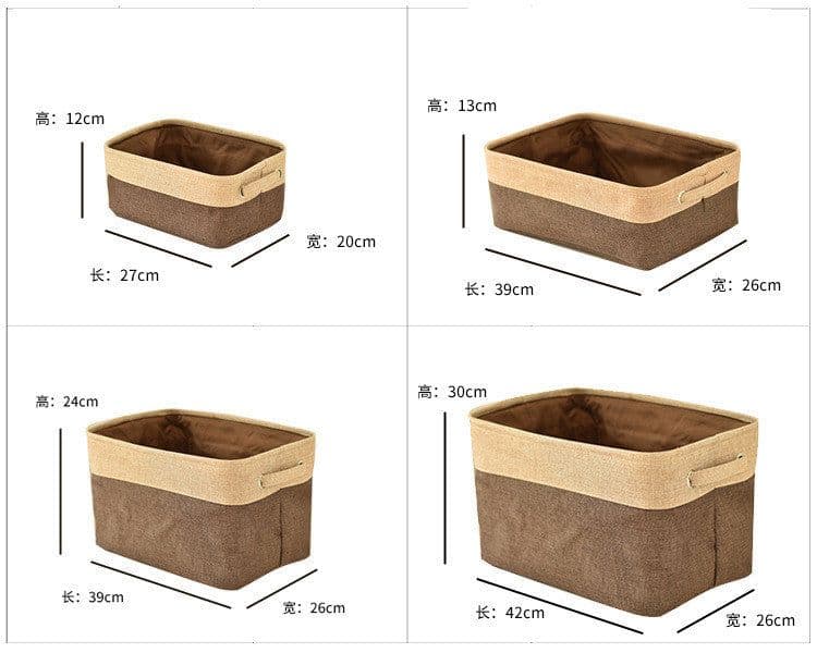 image-Nordic Fabric Storage Box Without Cover Imitation Cotton And Linen Folding Storage Box