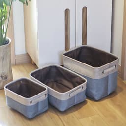 image-Nordic Fabric Storage Box Without Cover Imitation Cotton And Linen Folding Storage Box