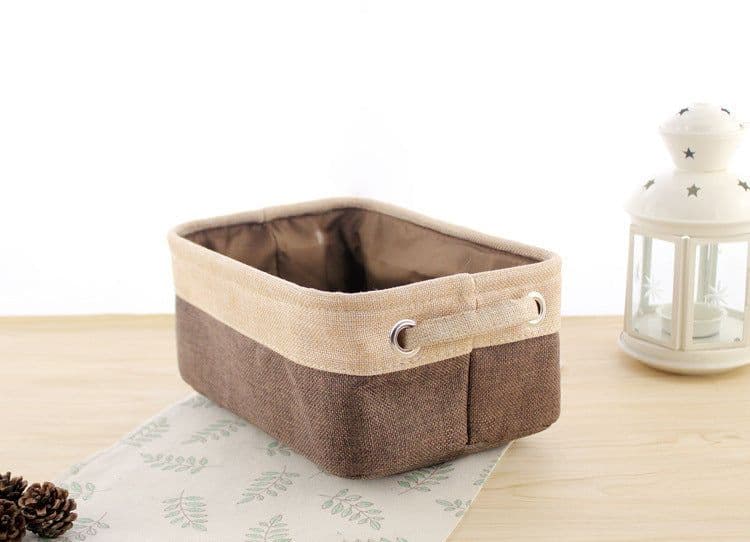 image-Nordic Fabric Storage Box Without Cover Imitation Cotton And Linen Folding Storage Box