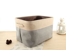 image-Nordic Fabric Storage Box Without Cover Imitation Cotton And Linen Folding Storage Box