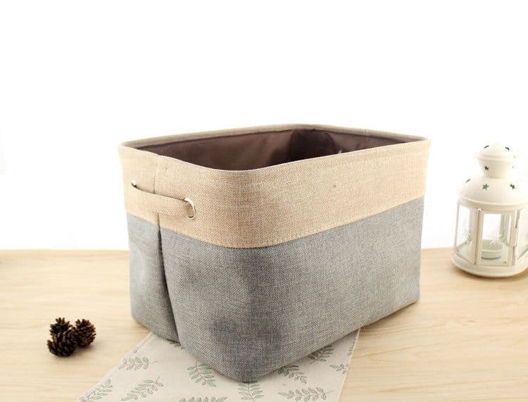 image-Nordic Fabric Storage Box Without Cover Imitation Cotton And Linen Folding Storage Box