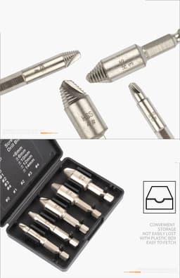 image-Head Screw Extractor, Sliding Thread, Sliding Teeth, Screw Removal Tool