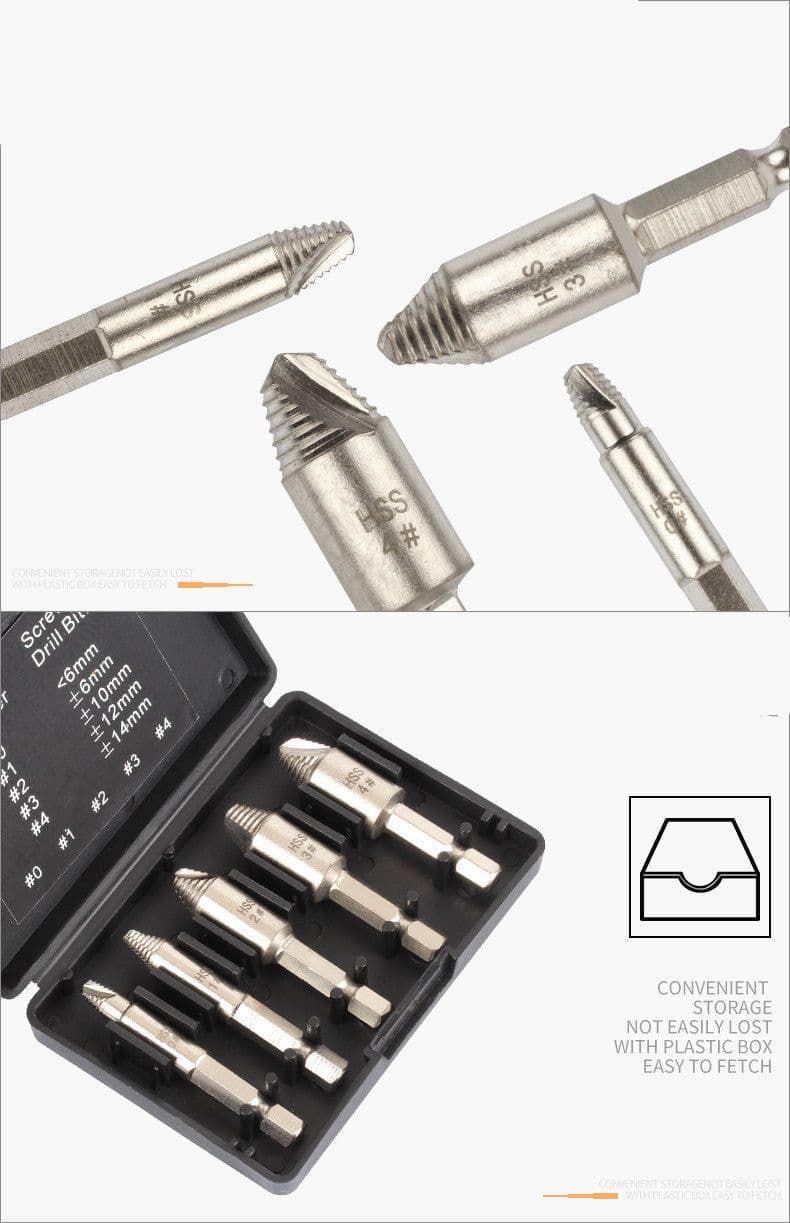 image-Head Screw Extractor, Sliding Thread, Sliding Teeth, Screw Removal Tool