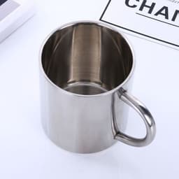 image-Amazon Cross-border Creative Simple Double Layer Straight Custom Logo Handle Cup 304 Stainless Steel Water Cup Coffee Cup