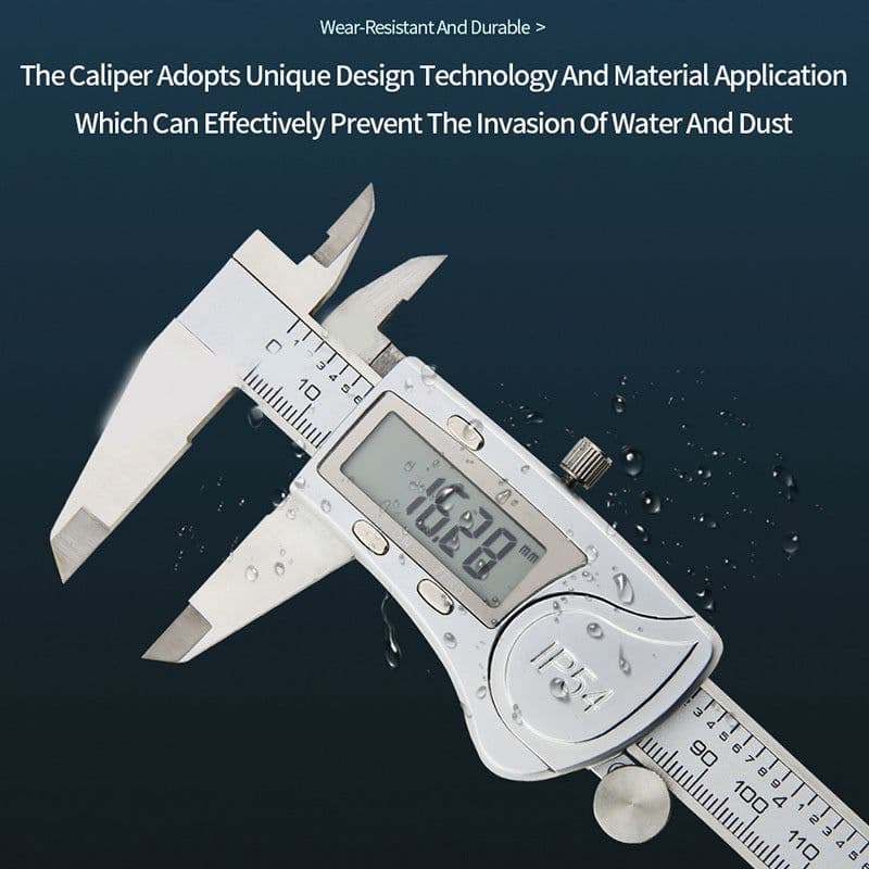 image-Electronic Digital Display Digital Vernier Caliper 0-150 Stainless Steel Waterproof Industrial High-precision Measuring Tool