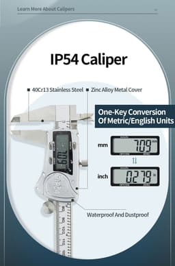 image-Electronic Digital Display Digital Vernier Caliper 0-150 Stainless Steel Waterproof Industrial High-precision Measuring Tool