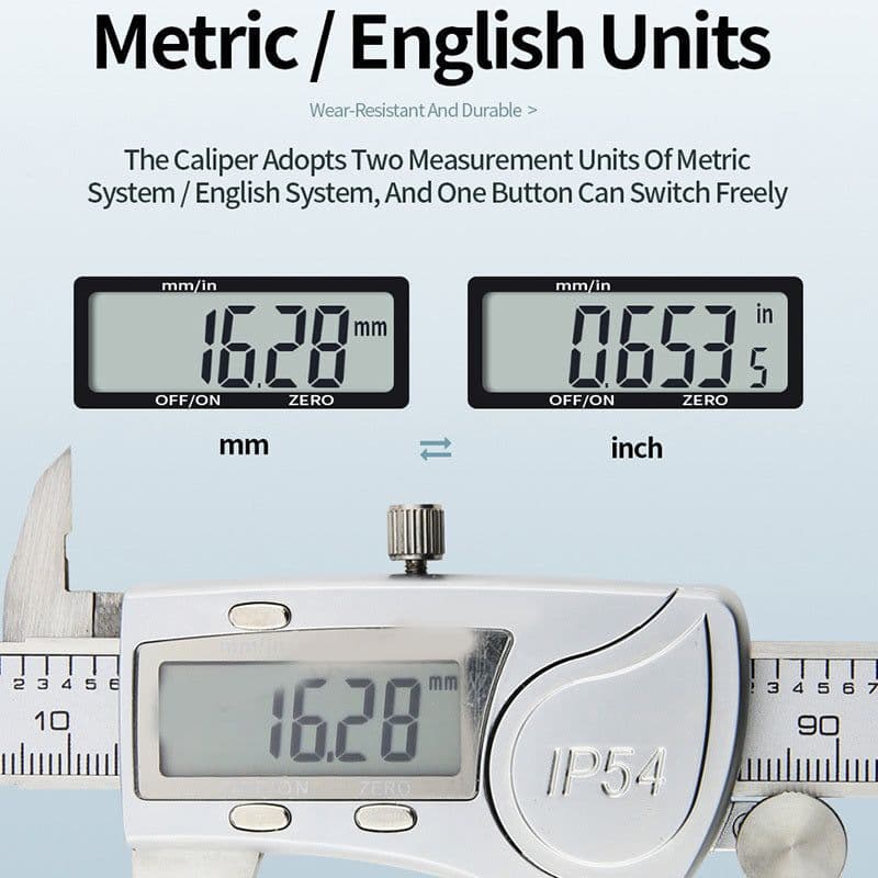 image-Electronic Digital Display Digital Vernier Caliper 0-150 Stainless Steel Waterproof Industrial High-precision Measuring Tool