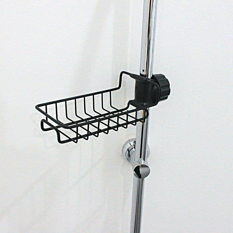 image-Adjustable Sink Drain Rack Sponge Storage Faucet Holder Soap Drainer Shelf Basket Organizer Kitchen Bathroom Accessories