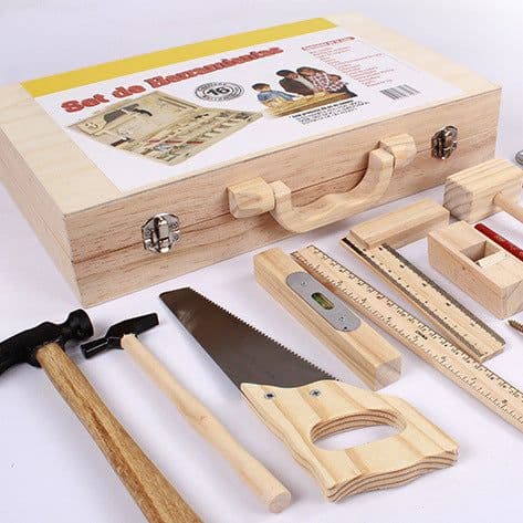 image-Children's Maintenance And Management Of Wooden Toolbox Toys Simulation Disassembly And Assembly Multi-purpose Woodworking