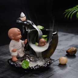 image-Backflow Incense Burner Ceramic Creative Ornaments Large Size Sima Guang Smashing Cylinder Little Monk Home Tea Ceremony Tower Sandalwood Aromatherapy Burner