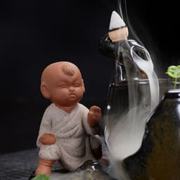 image-Backflow Incense Burner Ceramic Creative Ornaments Large Size Sima Guang Smashing Cylinder Little Monk Home Tea Ceremony Tower Sandalwood Aromatherapy Burner