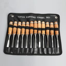image-Manufacturers Supply New 12-Piece Tool Carving Chisels Handmade Wood Carving Knives Woodworking Turning Tools Carving Woodworking Chisels