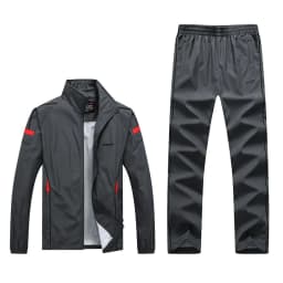 image-Spring And Autumn New Men'S Casual Sports Suit Middle-Aged And Elderly Running Sportswear Two-Piece Dad Outfit